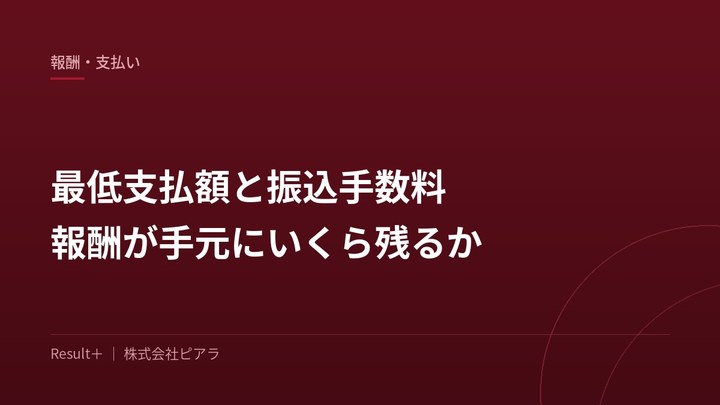 最低支払額と振込手数料