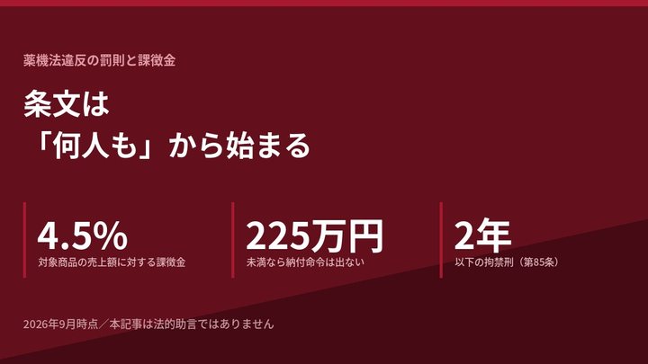 薬機法違反の罰則と課徴金