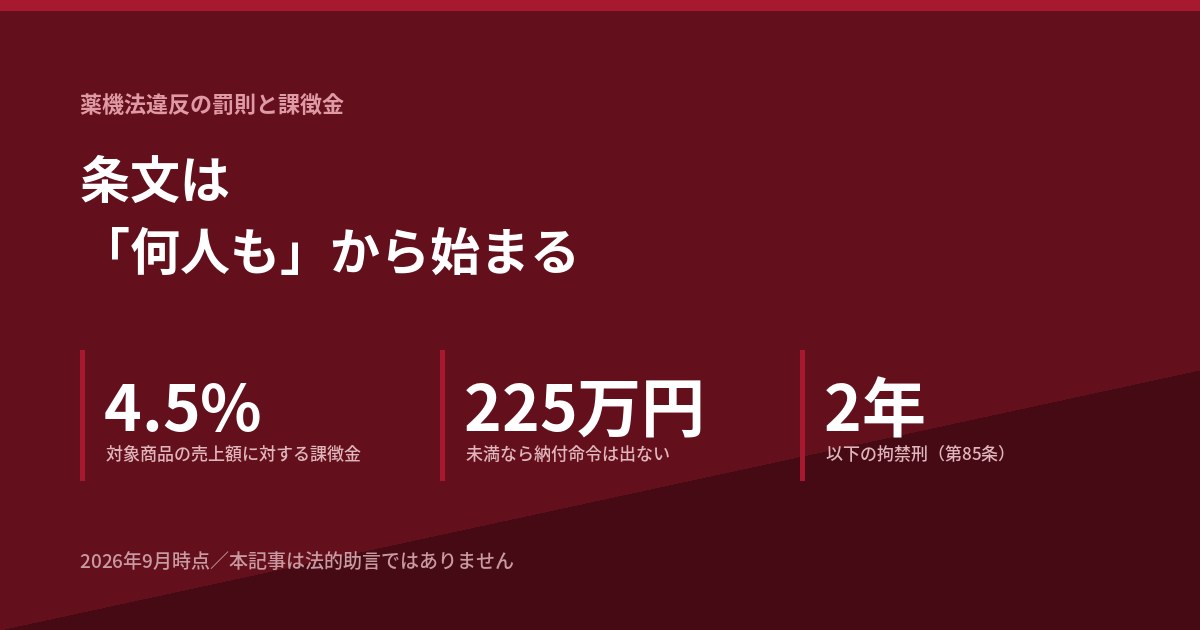 薬機法違反の罰則と課徴金